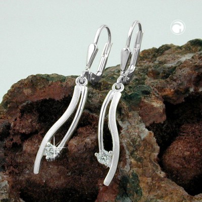 Ohrring Zirkonia matt-glänzend 925 Sterlingsilber