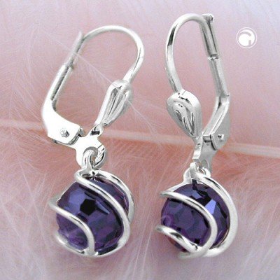 Ohrring Zirkonia amethyst 925 Sterlingsilber