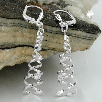Ohrring Spirale-durchbrochen 925 Sterlingsilber