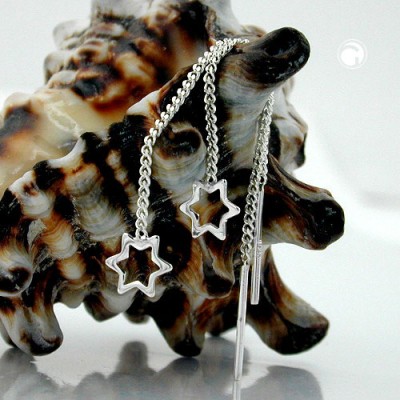 Durchzieher offener Stern 925 Sterlingsilber