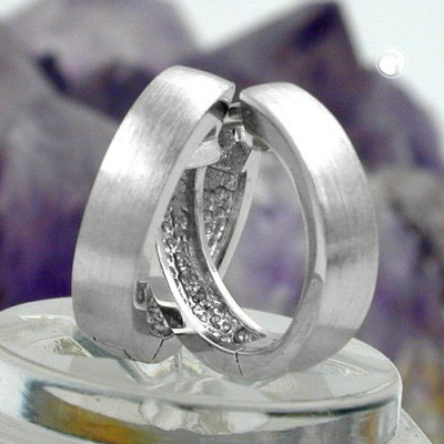 Creolen Ohrringe 3mm rhodiniert 925 Sterlingsilber