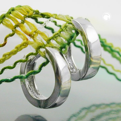 Creolen Ohrringe ca. 11mm rhodiniert 925 Sterlingsilber