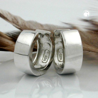 Creolen Ohrringe glänzend rhodiniert 925 Sterlingsilber