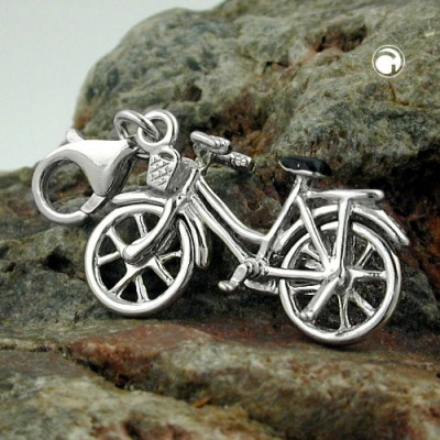 Anhänger Charm Fahrrad 925 Sterlingsilber