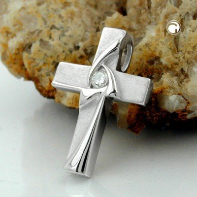 Anhänger Kreuz mit Zirkonia Silber 92