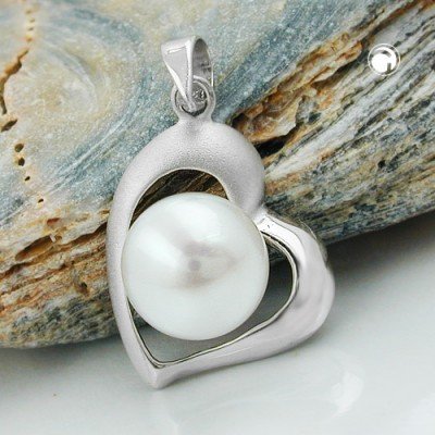 Anhänger Herz u. Zuchtperle 925 Sterlingsilber