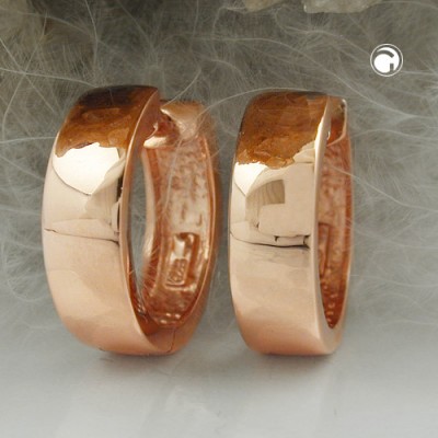 Creolen Ohrringe 17x5mm rosé vergoldet 925 Sterlingsilber