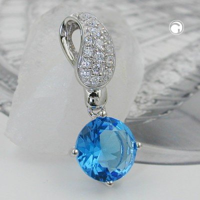 Anhänger Zirkonia hellblau 925 Sterlingsilber