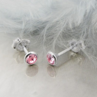 Ohrstecker Zirkonia pink 925 Sterlingsilber