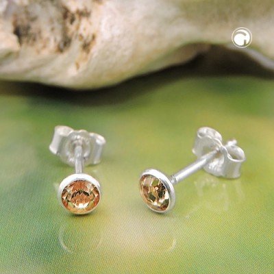 Ohrstecker Zirkonia champagner 925 Sterlingsilber