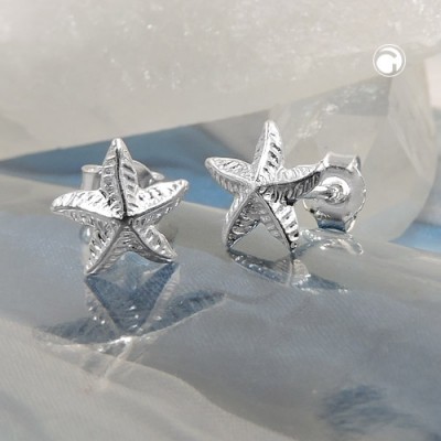 Ohrstecker Seestern glänzend 925 Sterlingsilber