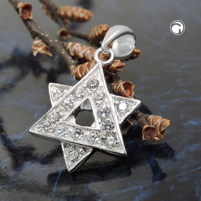 Anhänger David-Stern Zirkonia 925 Sterlingsilber