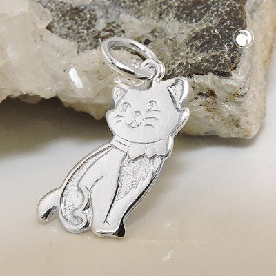 Anhänger Katze glänzend 925 Sterlingsilber