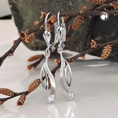 Ohrring rhodiniert Zirkonia 925 Sterlingsilber