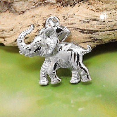 Anhänger Elefant glänzend 925 Sterlingsilber
