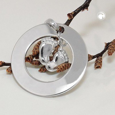 Anhänger Kreis mit 2 Füßen 925 Sterlingsilber