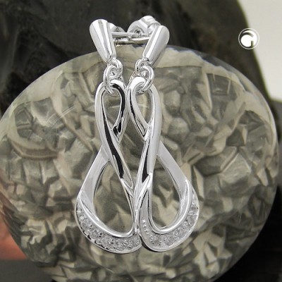 Ohrstecker glänzend Zirkonia 925 Sterlingsilber