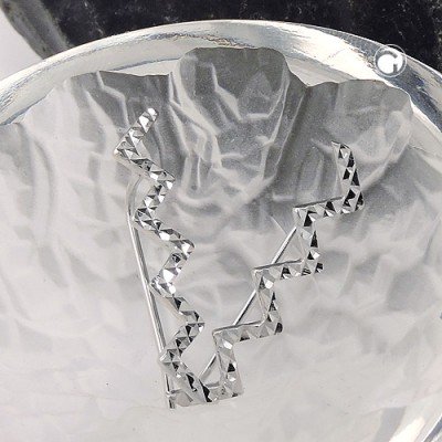 Ohrklemme Zickzack diamantiert 925 Sterlingsilber