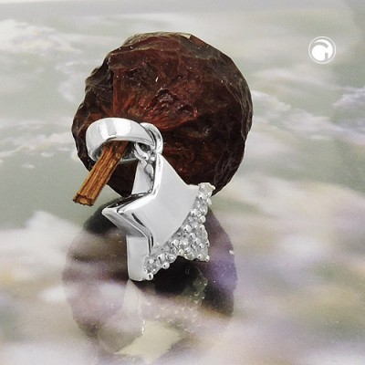 Anhänger Stern glänzend mit Zirkonia 925 Sterlingsilber