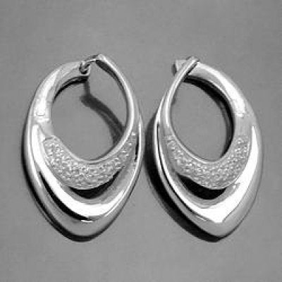 Creolen Ohrringe mit Zirkonia 925 Sterlingsilber