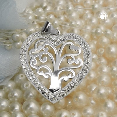 Anhänger Herz mit Lebensbaum 925 Sterlingsilber