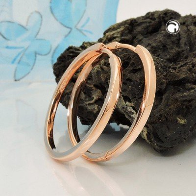 Creolen Ohrringe rotvergoldet 925 Sterlingsilber