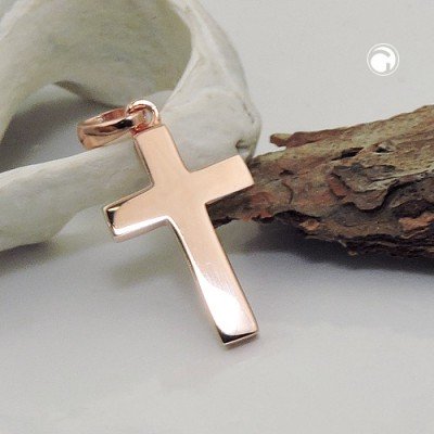 Anhänger Kreuz rotvergoldet 925 Sterlingsilber