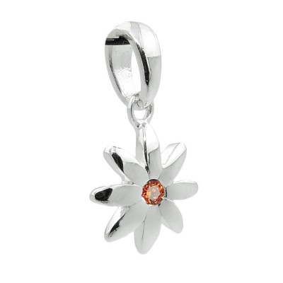 Anhänger Blume Zirkonia rot-orange 925 Sterlingsilber