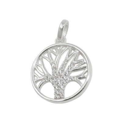 Anhänger Baum des Lebens mit Zirkonias 925 Sterlingsilber