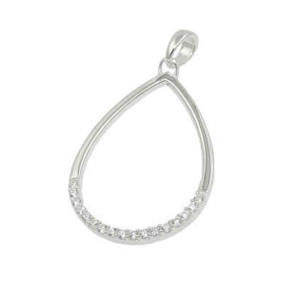 Anhänger Tropfen Bogen mit Zirkonias 925 Sterlingsilber