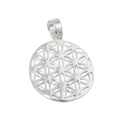 Anhänger Blume des Lebens glänzend 925 Sterlingsilber