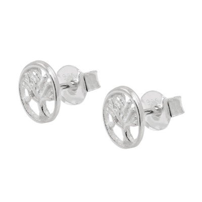 Stecker Oval mit Baum des Lebens 925 Sterlingsilber