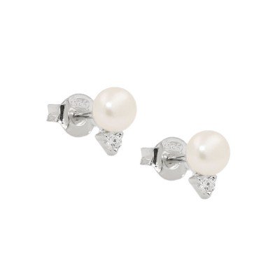 Stecker Zuchtperle Zirkonia 925 Sterlingsilber