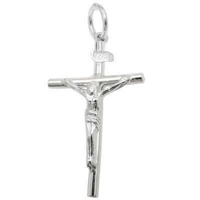 Anhänger Kreuz mit Jesus glänzend 925 Sterlingsilber