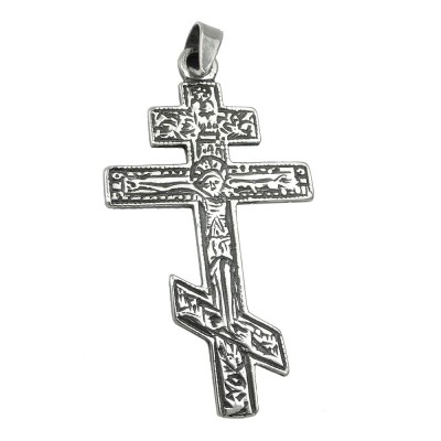 Anhänger russisch-orthodoxes Kreuz geschwärzt 925 Sterlingsilber