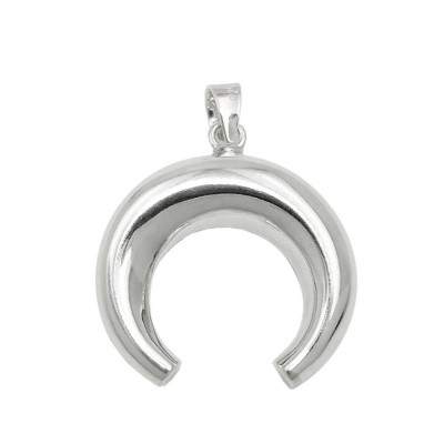 Anhänger Mondsichel gewölbt glänzend 925 Sterlingsilber