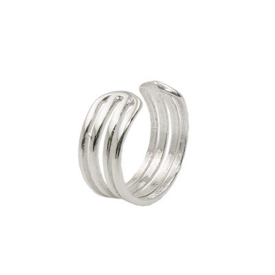 Ohrklemme Ohrring ear cuff Doppelrille glänzend 925 Sterlingsilber