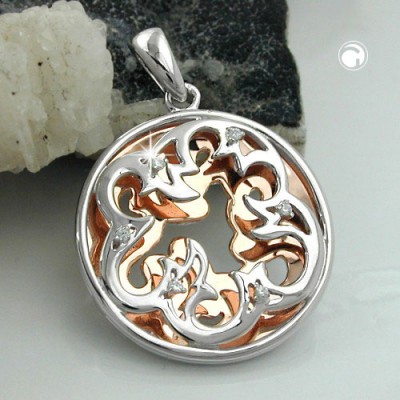 Anhänger bicolor rhodiniert 925 Sterlingsilber