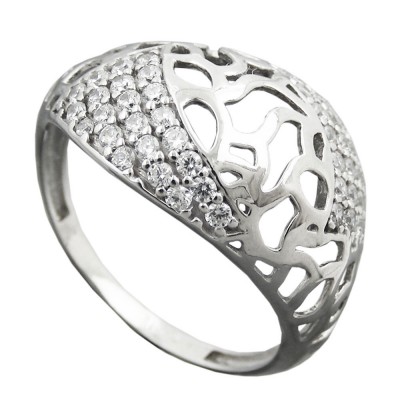 Ring mit Zirkonias 6mm 925 Silber Größe 56
