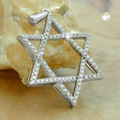 Anhänger David-Stern 925 Sterlingsilber