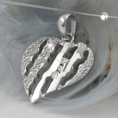Anhänger Herz mit Zirkonias 925 Sterlingsilber