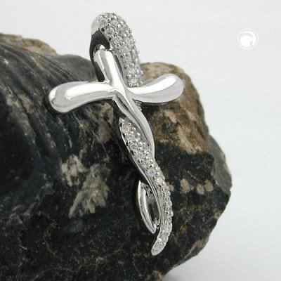 Anhänger Kreuz mit Zirkonias 925 Sterlingsilber