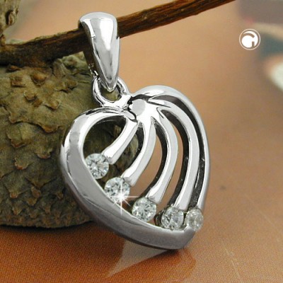 Anhänger Herz mit Zirkonias 925 Sterlingsilber