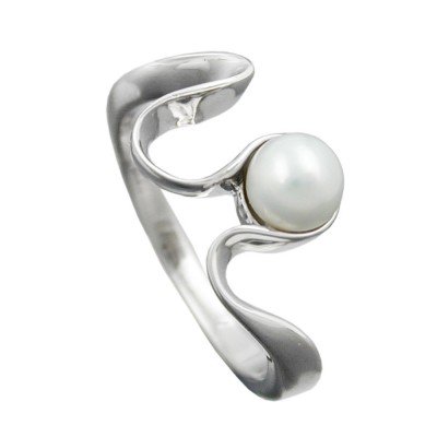 Ring mit Zuchtperle 925 Silber Größe 54