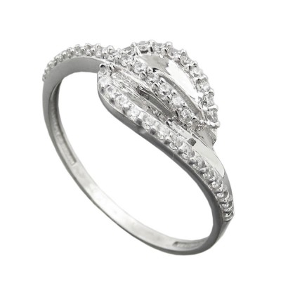 Ring mit vielen Zirkonias glänzend rhodiniert 925 Silber Größe 60