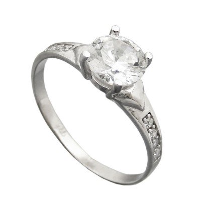 Ring Zirkonias glänzend rhodiniert 925 Silber Größe 58