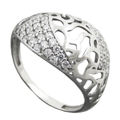 Ring mit Zirkonias 9mm 925 Silber Größe 60