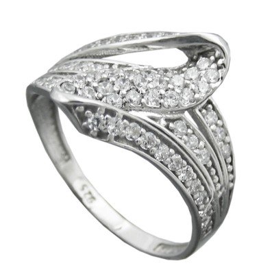 Ring mit vielen Zirkonias 6mm 925 Silber Größe 61