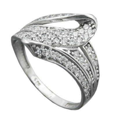 Ring mit vielen Zirkonias 6mm 925 Silber Größe 59