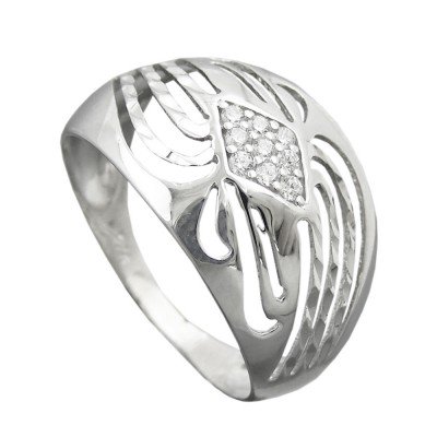 Ring mit Zirkonias 13mm 925 Silber Größe 60